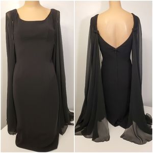 VINTAGE 1950's Mr. Blackwell Black Cocktail Dress